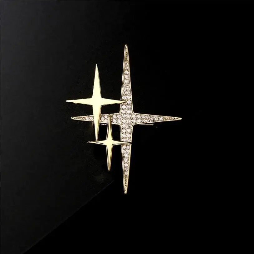 1Pc Sparkling Star Brooch for Women Men Exquisite Tiny Spot Brooches Pins Jewelry Trendy Accessories Summer Holiday Gifts 2024