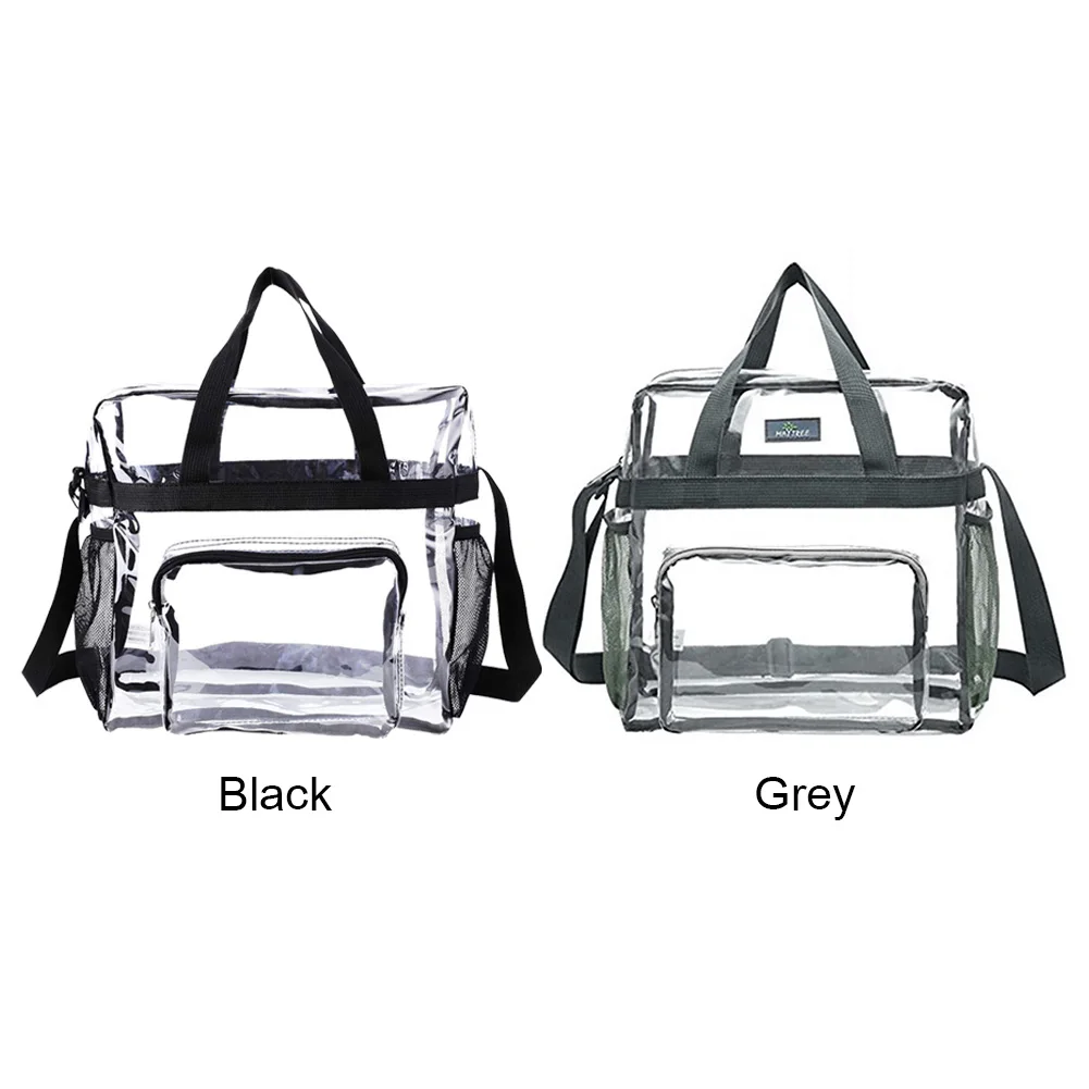 Women Transparent Tote Bag PVC Fashion Shoulder Bag Large Capacity Stylish Crossbody Bag Adjustable Strap Sundries Bag