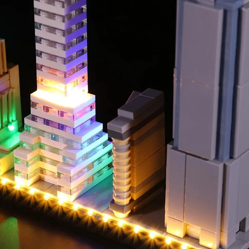 Zestaw oświetlenia LED DIY do LEGO 21028. Architektura Skyline Nowego Jorku (tylko światło LED, bez modelu klocków)