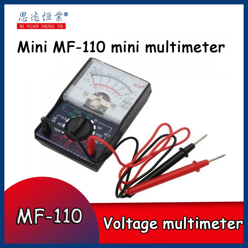 

1pcs Pointer MF-110 Mini Multimeter Small portable household handheld 110a pointer voltage multimeter