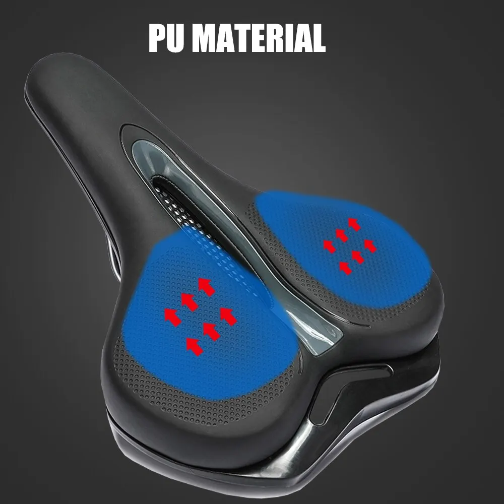 ThinkRider MTB Bike Saddle Breathable Big Butt Cushion Leather Surface Seat Mountain Bicycle Shock Absorbing Hollow Cushion