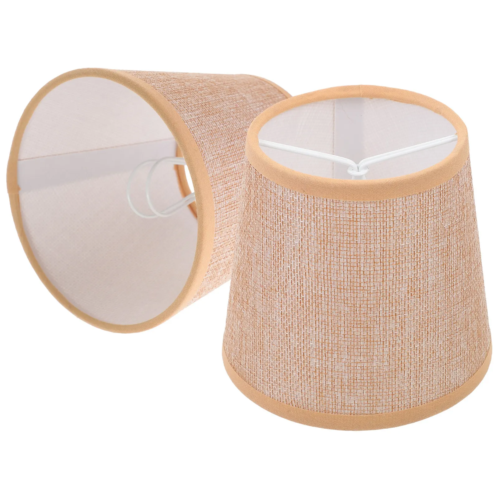 

2 шт. тканевых абажуров с железным каркасом для настольных ламп, сменные абажуры для прикроватных, учебных, гостиных, гостиничных светильников, декоративные, нежные, декоративные чехлы для ламп