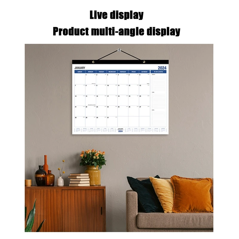 22In X 17In Desk Calendar 2024 From January 2024 To June 2025 Desktop Calendar, Wall Calendar For Home, Office, School Durable