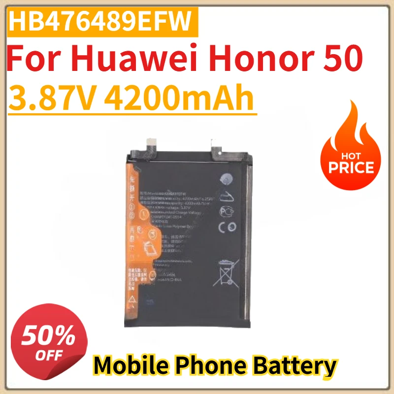 

High Quality New HB476489EFW Mobile Phone Battery 3.87V 4200mAh For Huawei Honor 50