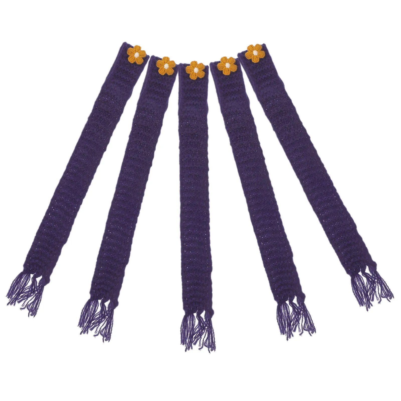 5 個のミニスカーフ柔らかい糸製のワインボトル用の調節可能なサイズ DIY 装飾パーティー記念品かわいいクラフトアクセサリー