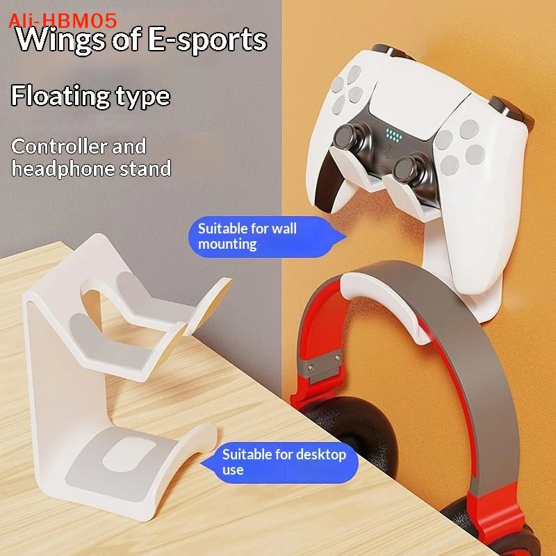 Gaming Accessories Wall Mount - (HB05) Gamecontroller-hoofdtelefoonhouder, slagvrij, verstelbaar, schadevrij, wand-,