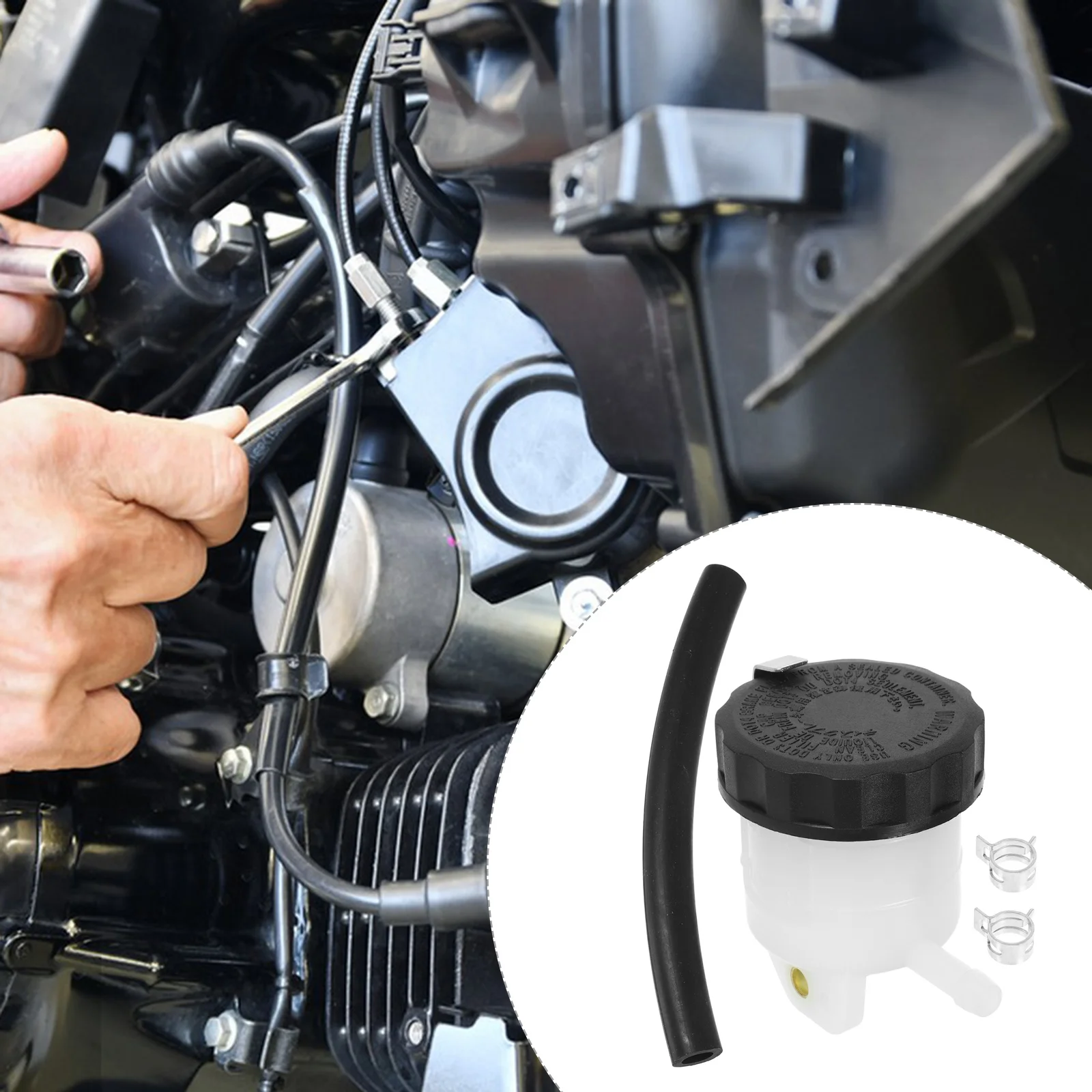 

Motorcycle Front Brake Fluid Reservoir Bottle Precision Machined Wear Resistant Plastic Rubber Cup for Large Displacement Racing