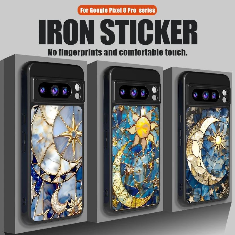 Магнитный чехол для Google Pixel 10, 8, 7 Pro, Pixel 9, 10 Pro XL, 9A, 8A, 7A, для Magsafe, с ретро-узором в виде луны и звезд, жесткий матовый чехол для телефона