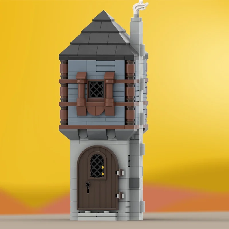 409 قطعة MOC منزل صغير أزرق القرون الوسطى قلعة نموذج اللبنات البناء لتقوم بها بنفسك لعبة إبداعية فكرة هدية الكريسماس الطوب الاطفال #3