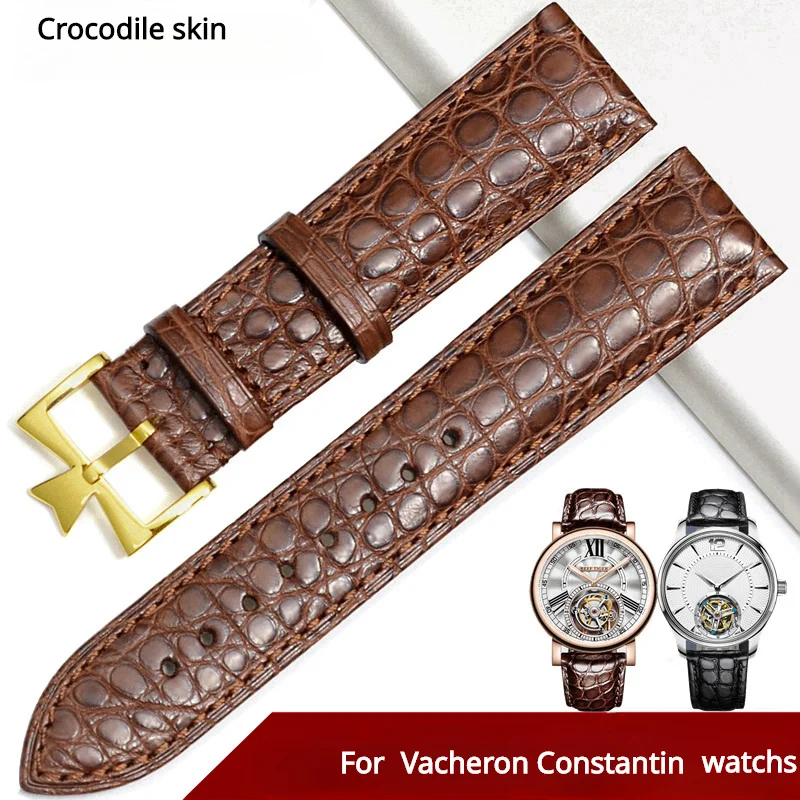 Alligator leather strap for Vacheron Constantin leather watch strap crocodile skin belt men\'s models 19mm 20mm 21mm 22mm band