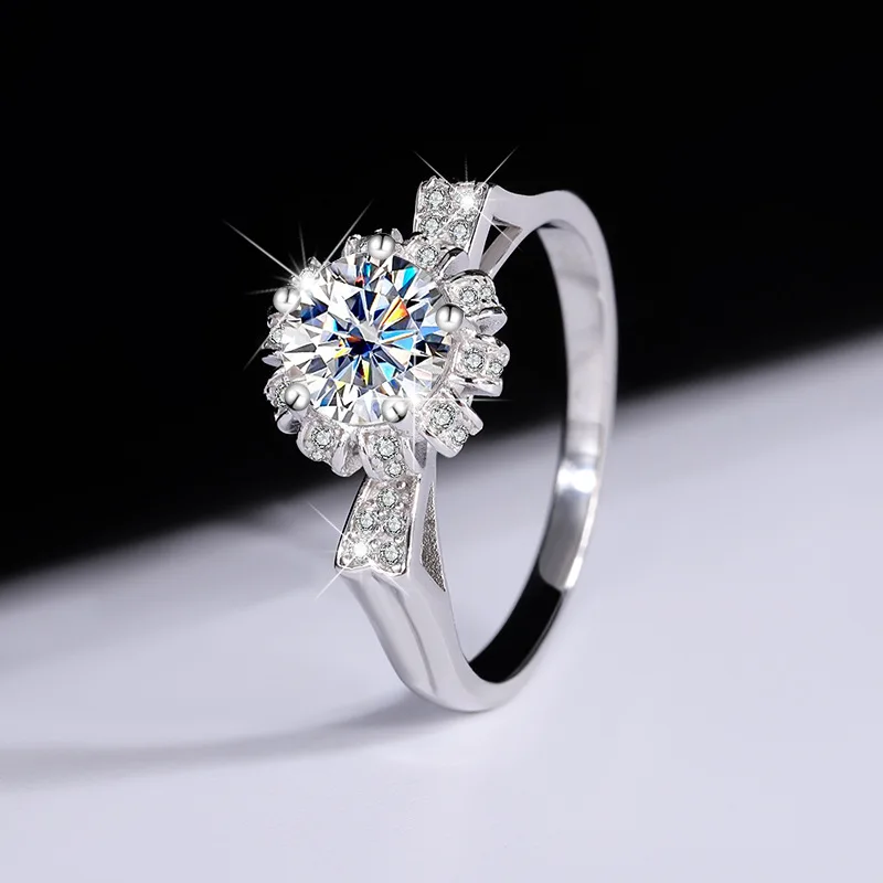 

Высококачественные серебряные кольца с муассанитом и кошачьими ушками, букет рук, кольца для свадебного предложение, кольца с бриллиантами восемью стрелками и восемью стрелками