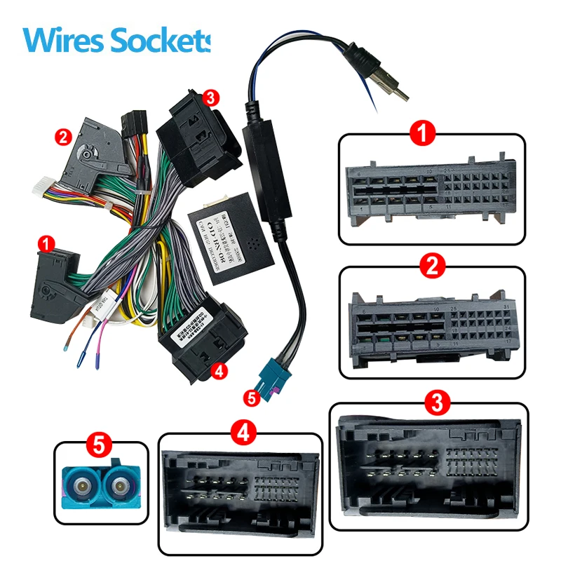 Car Wiring Harness Adapter Canbus Box Decoder Android Radio Power Cable For Mercedes-Benz Sprinter 907 910 2022
