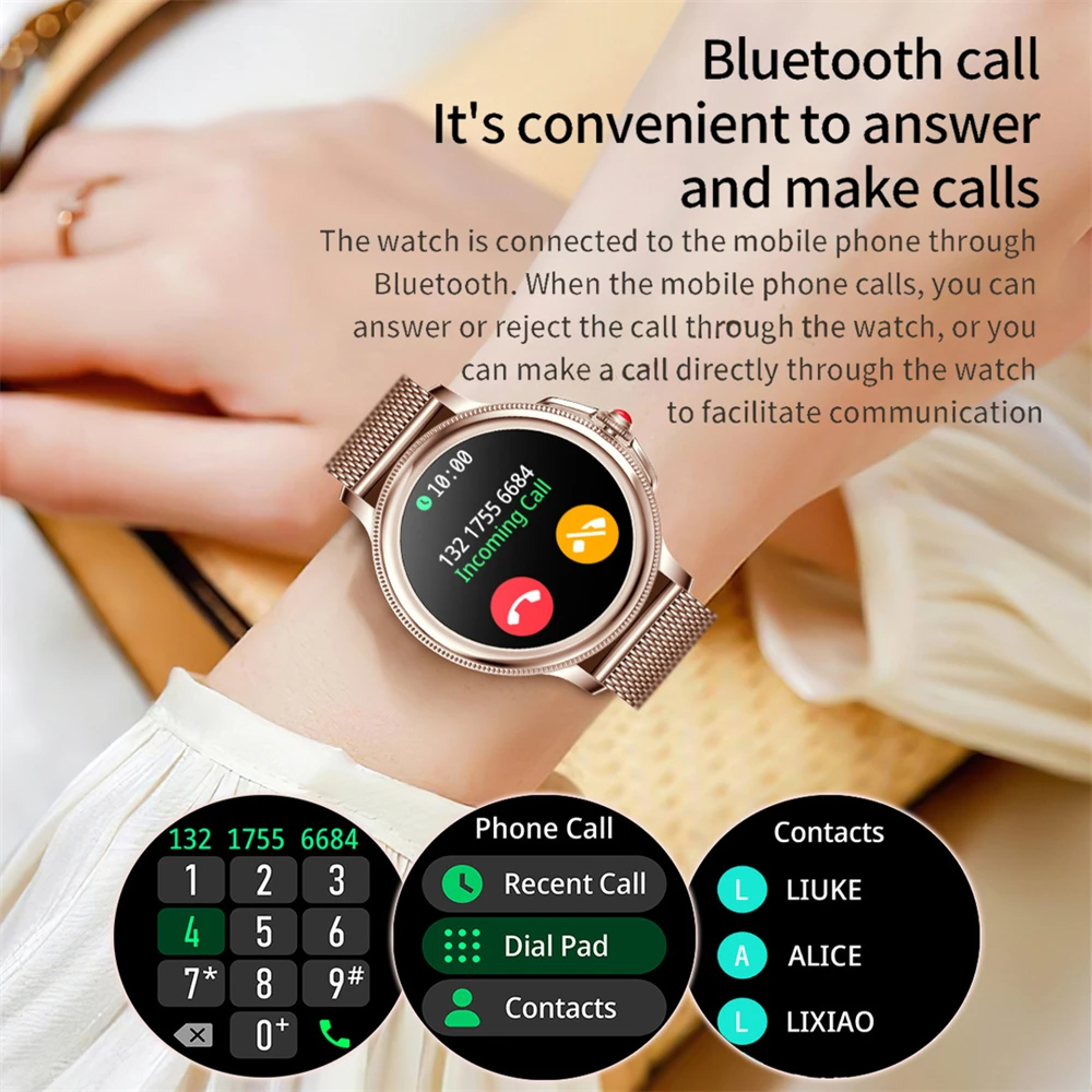 GFORDT NEW Smart Watch  Women Bluetooth Call Lovely Fitness Tracker Bracelet Sport Blood Perssure Monitor Ladies Girl Smartwatch