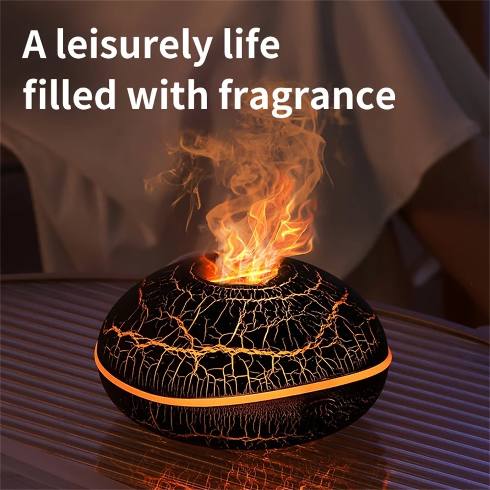 Aroma-Luftbefeuchter mit Flammeneffekt für Ätherische Öle Kleine Aromatherapie-Maschine Luftbefeuchter mit Farbiger Beleuchtungsfunktion – Detail 12