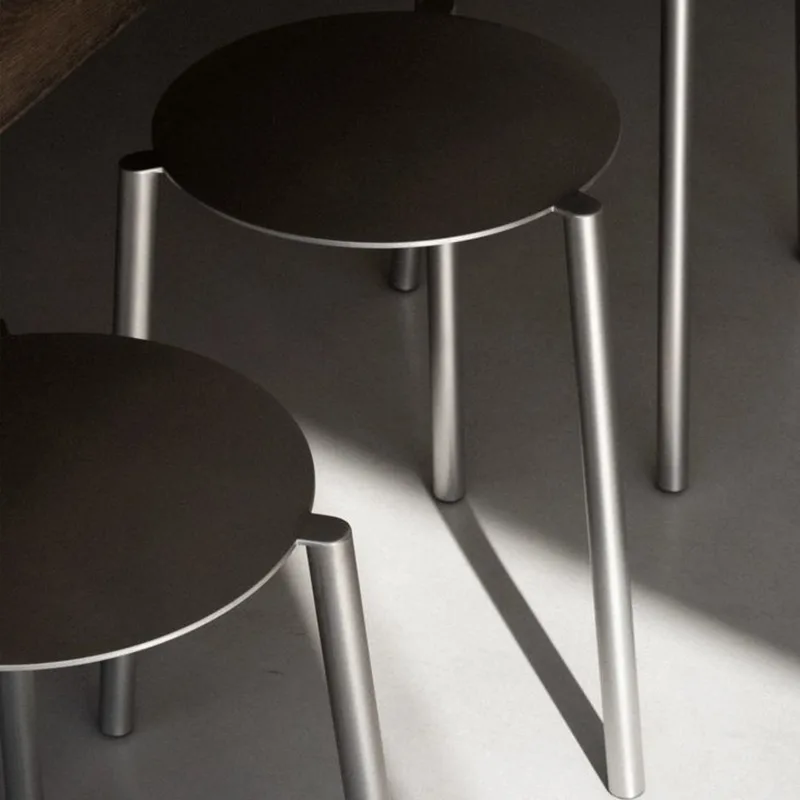 Modern Minimalist Stackable Outdoor Chair, Stainless Steel Metal Patio Seating for Garden & Home Contemporary Use
