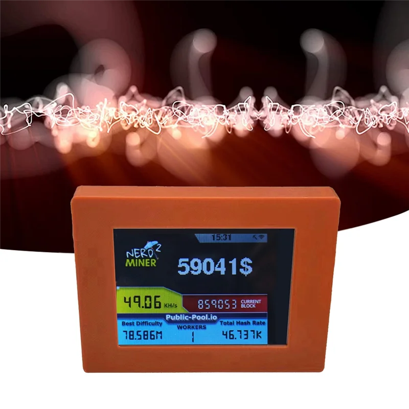 SR-Nerdminer V2 مينر 56KH/S 2.8 بوصة شاشة الكريستال السائل BTC اليانصيب مينر بيتكوين سولو مينر الطالب الذي يذاكر كثيرا مينر B