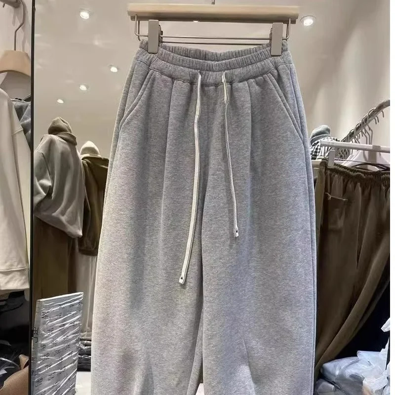 

Men's Thiened Fce Lined Loose Waist Harlan Pants Retro American Sle Casual Trousers Comfortable Polyester Fiber