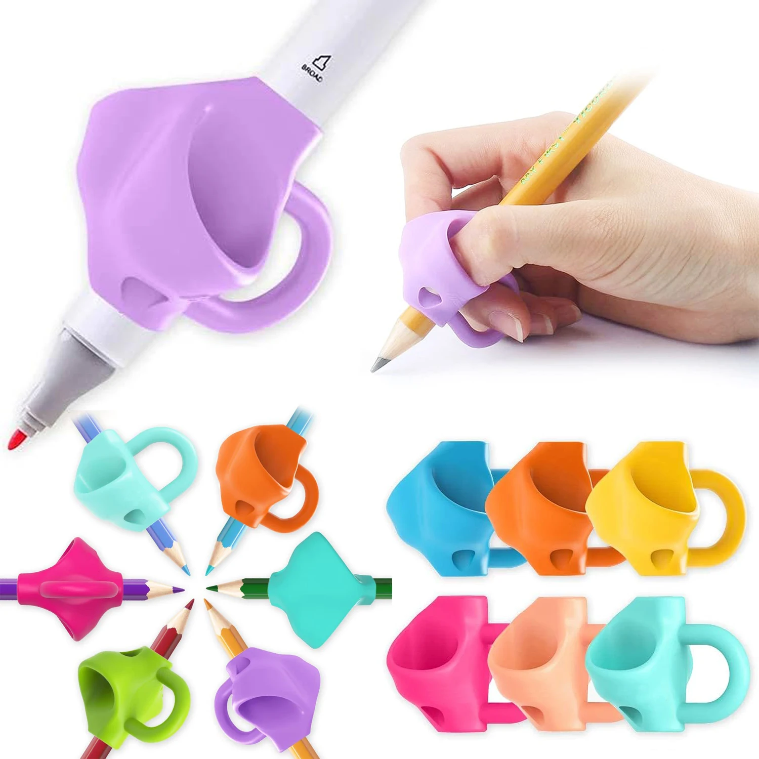 Upgrade Pencil Grips Three Fingers Fixed Pen Grips for Children Preschool Handwriting Posture Correction Training Writing AIDS