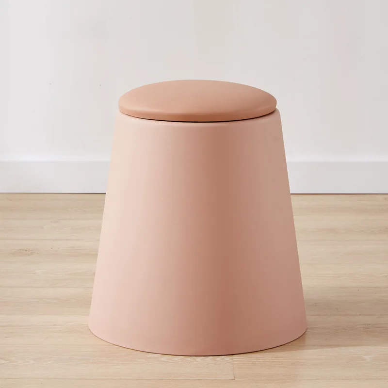 

High Resilience Plastic Stool, Stackable Windmill Dining Chair, Scandinavian Vanity Seat, Thick Home Stool for Kitchen Use