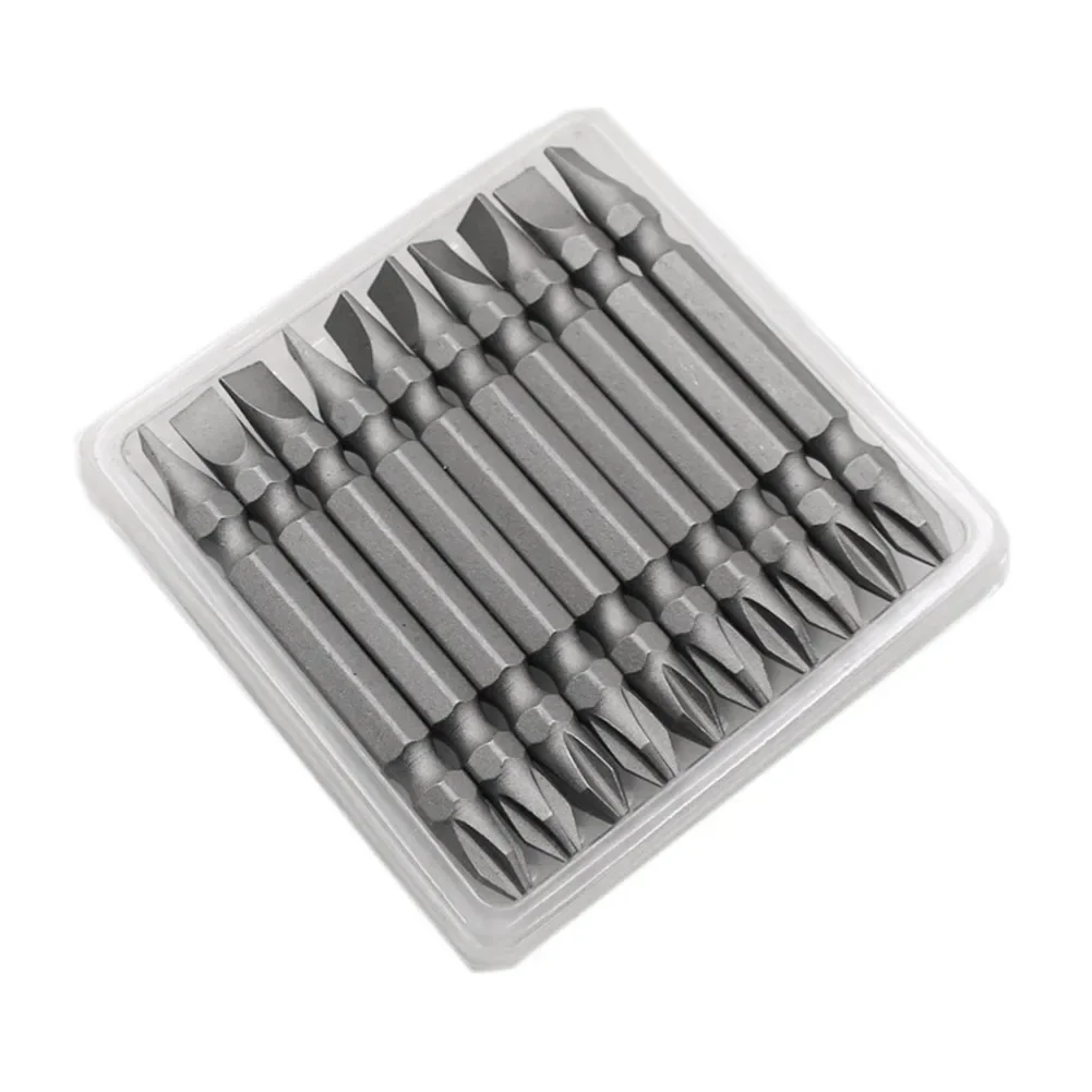 Magnetic Double Head Screwdriver Bits, Cruz Slot Broca, Chave de fenda elétrica Bits, PH2, 6mm, métrica, 50mm, 65mm, 100mm, 150mm, 200mm, 10Pcs