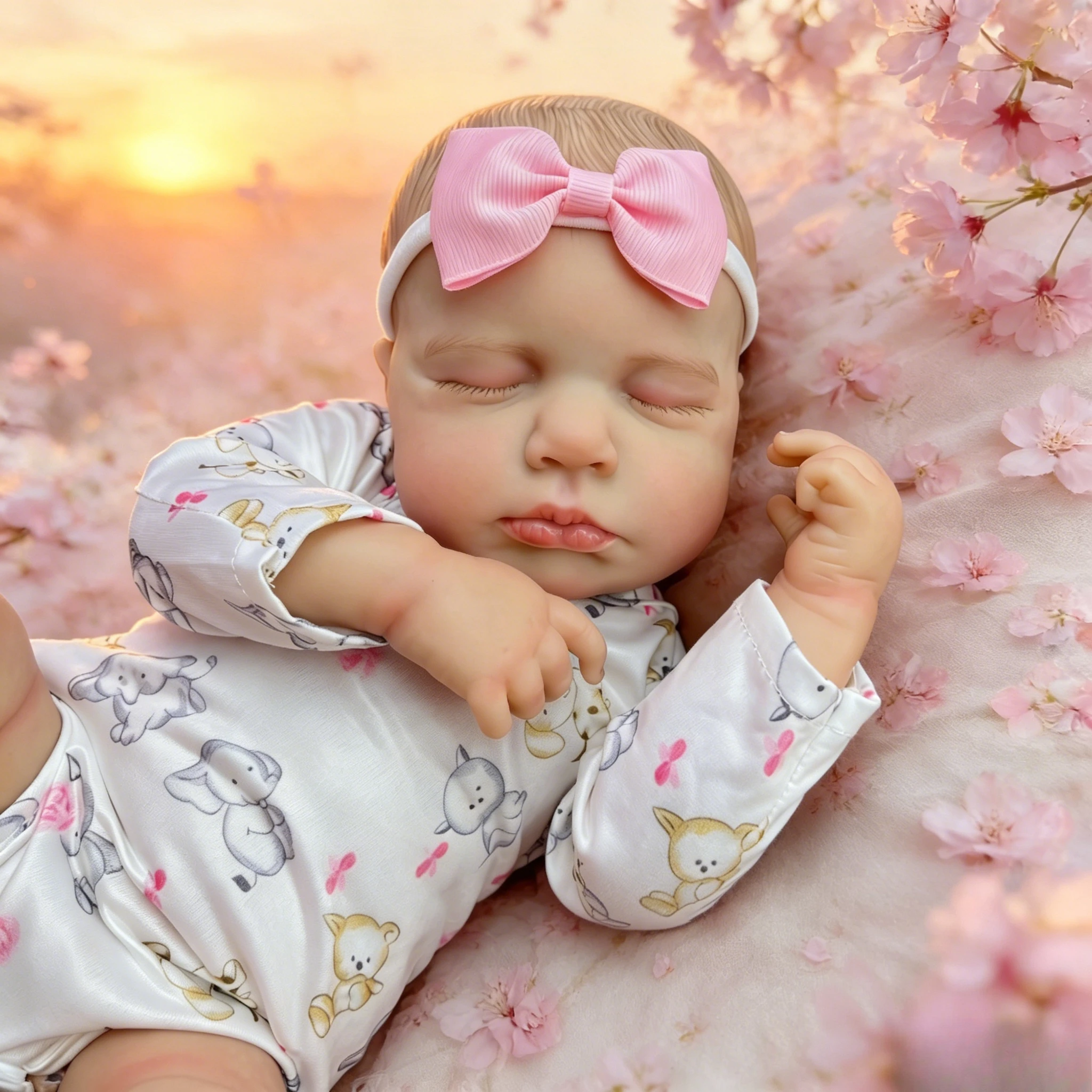 

BZDOLL Full Vinyl Body 48 CM Reborn Asleep Baby Doll 19 inch, Lifelike 3D Skin Real Look Dress Up Doll Fashion Birthday Gift