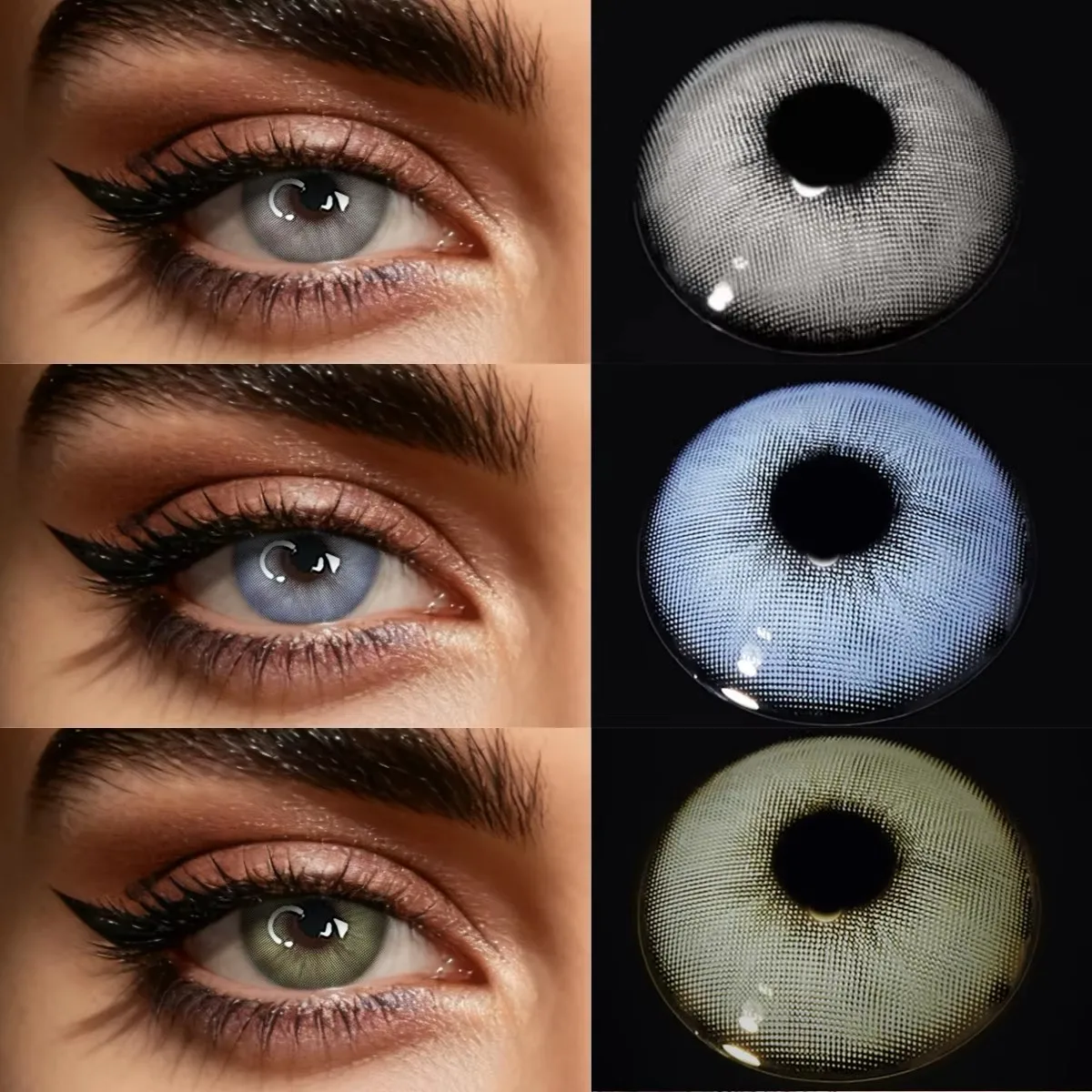 VISUASHOW Rome Times Braun 14,2mm Korrektur-Kontaktlinsen für Kurzsichtigkeit Natürliche Weiche Farbige Kontaktlinsen für Tägliches Casual-Make-up Augen-Kontaktlinsen