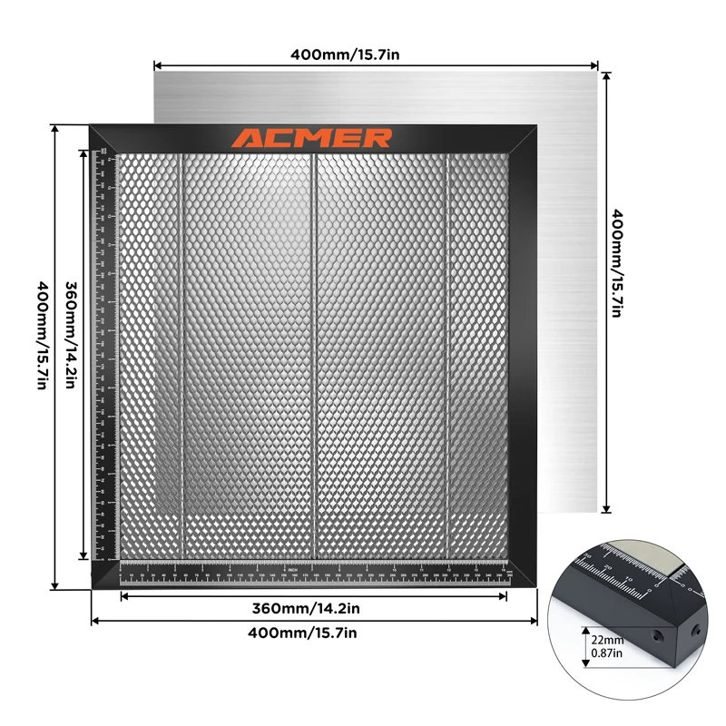 ACMER-E10 Honeycomb Laser Bed with Pins Panel Board CNC Engraving Machine DIY Choice