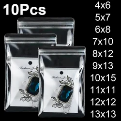 10Pcs Transparent PVC Jewelry Organizer Package Bags Clear Anti-Oxidation Bag Earring Necklace Storage Holder Self Sealing Pouch