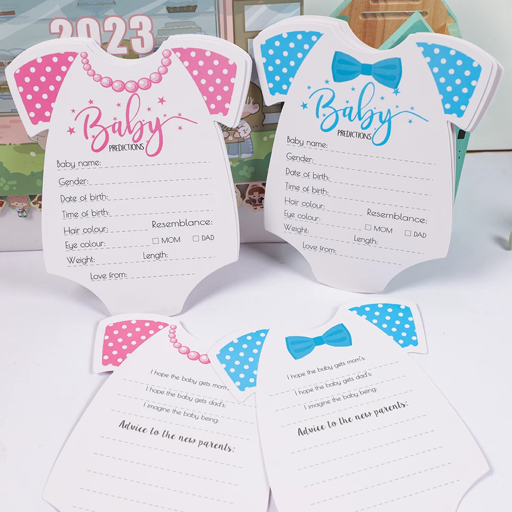 10 Sheets Gender Reveal Party Predicitions and Advice Game Card  for Baby Shower Birthday Party Decoration Supplies