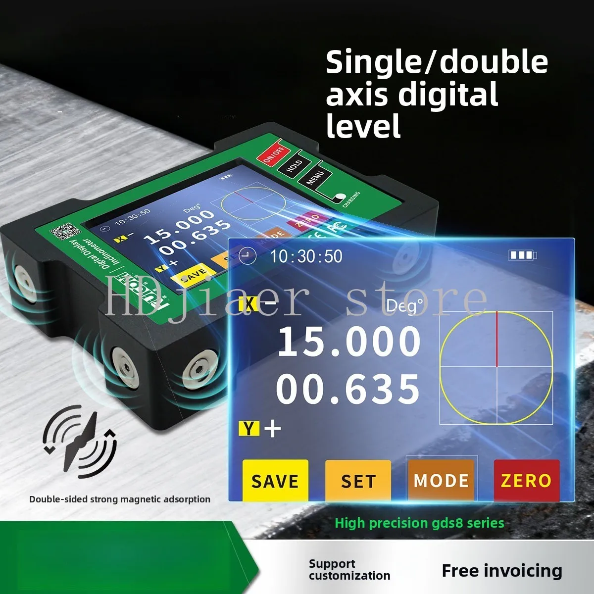 

GDS8 Series Digital Level - Single/Dual Axis High Precision Industrial Inclinometer, Strong Magnetic Angle Measuring Tool