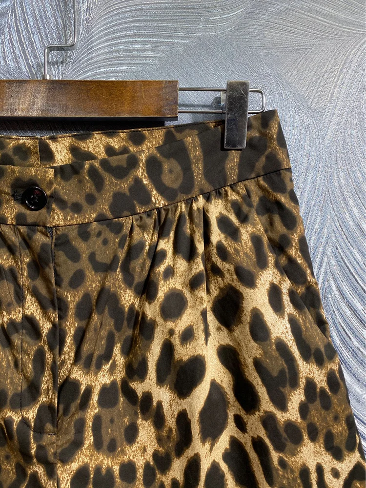 Women's Leopard Printing Shorts, Beach Holiday Sweets, Girls Mini Wear, 100% Cotton, Summer Fashion