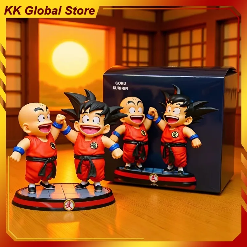 

14cm Dragon Ball Anime Figure Son Goku Krillin Perimeter PVC Model Statue Desktop Decoration Ornaments Kids Birthday Gifts Toys