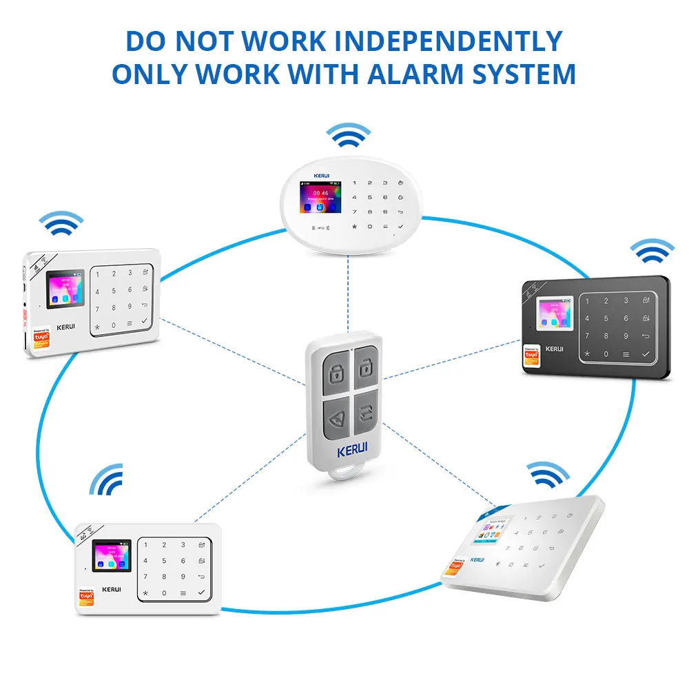 2 stücke KERUI RC531 Drahtlose Tragbare Fernbedienung 4 Tasten Schlüsselbund Für WIFI GSM PSTN Home Security Alarm System