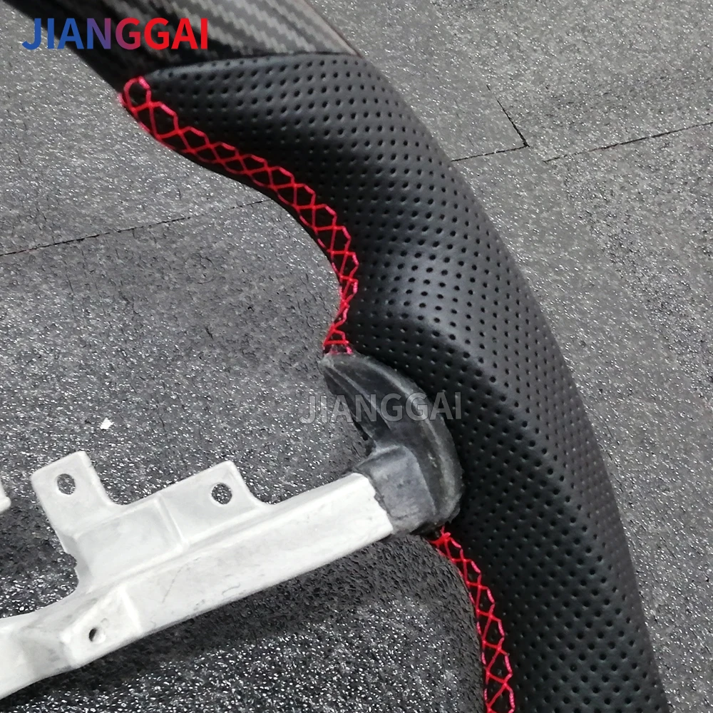 لشروليه كورفيت C6 z06 zr1 2006 2007 2008 2009 2010 2011 هيدرو طباعة ألياف الكربون الجلود عجلة القيادة المثقبة