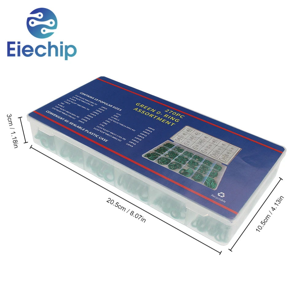 270PCS Sealing Ring Repair Box O-Ring Nitrile Rubber Ring Gaskets High Pressure and High Temperature Resistant Rubber Ring