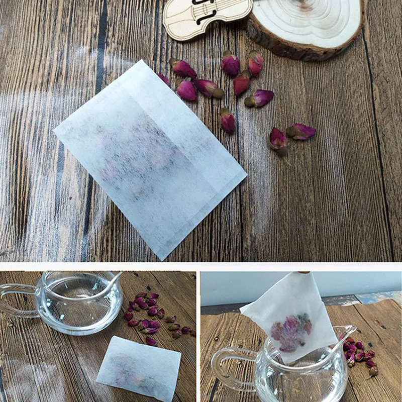 100 Pieces Non Woven Disposable Empty Tea Bag Filter Herbal Tea Infuser Filter Supply Brand New Tea Filter