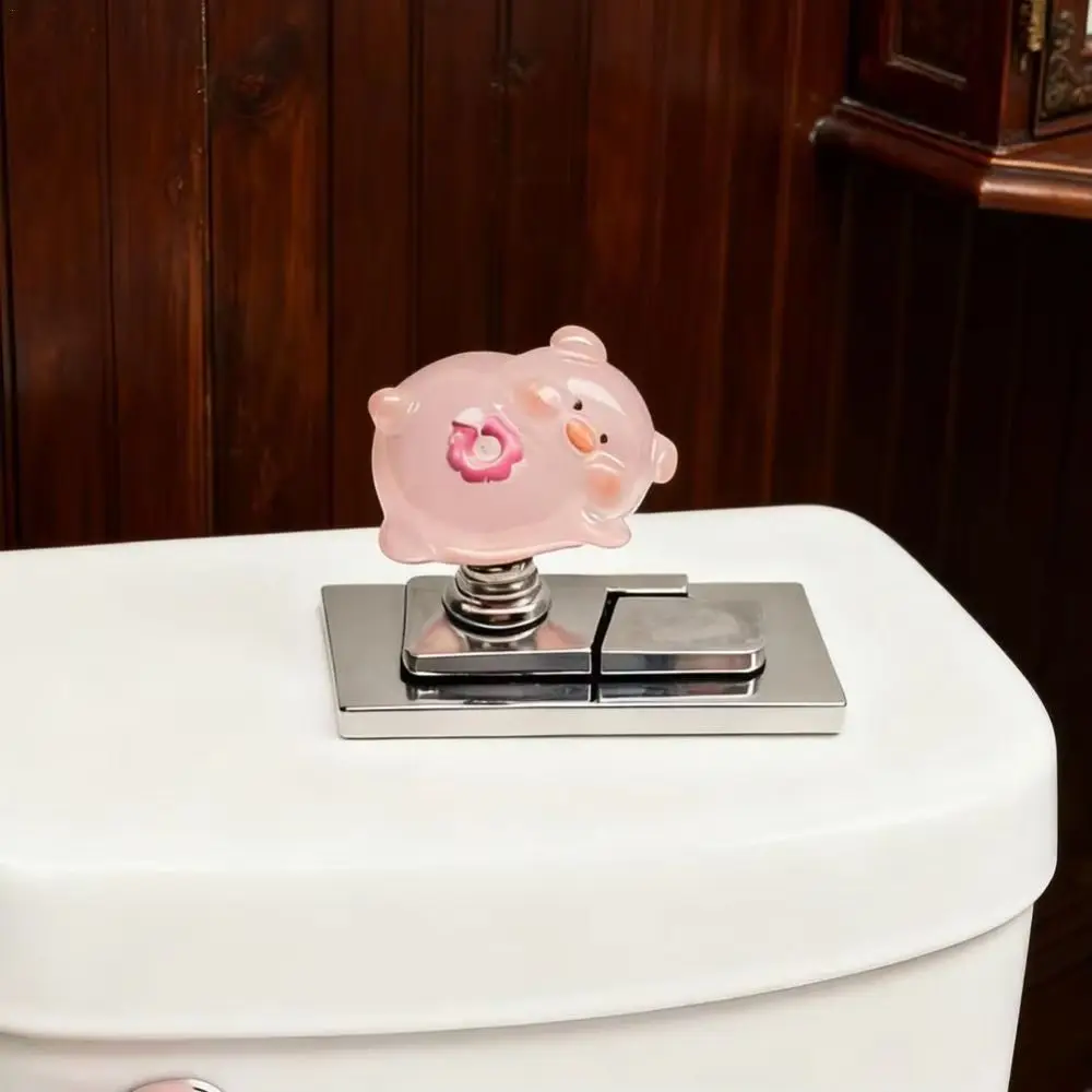 

Luminous Cute Toilet Press Glow in the Dark Pink Piglet Luminous Little Pig Press 3D Durable Water Press Flush Button Women