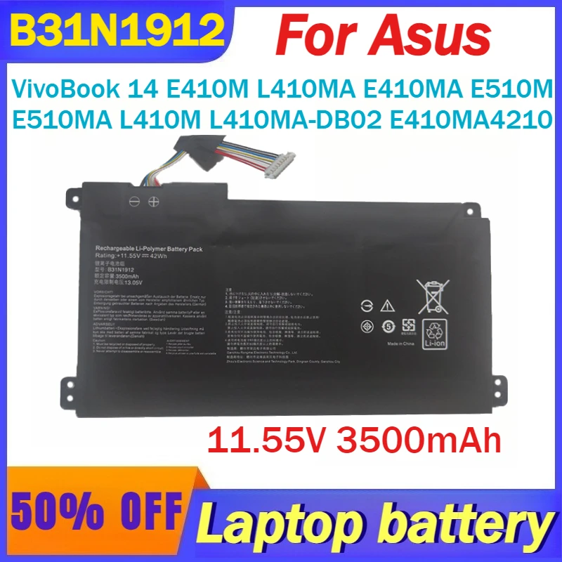 11.55V 3500mAh B31N1912 بطارية الكمبيوتر المحمول ل Asus VivoBook 14 E410M L410MA E410MA E510M E510MA L410M L410MA-DB02 E410MA4210