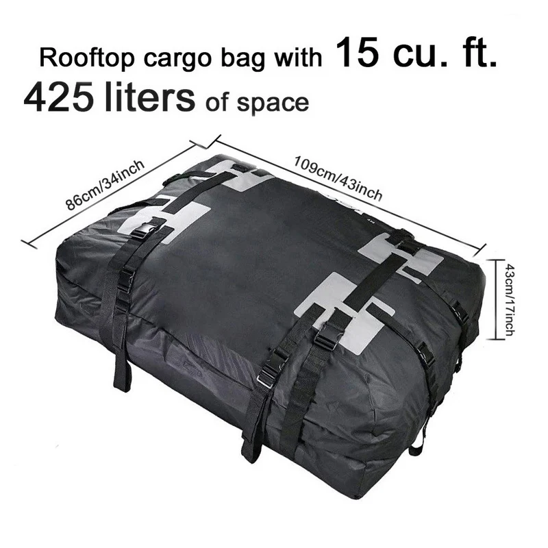 600D Waterproof Cargo Bag Car Roof Cargo Carrier Universal Luggage Bag Storage Cube Bag for Travel Camping Luggage Storage Box