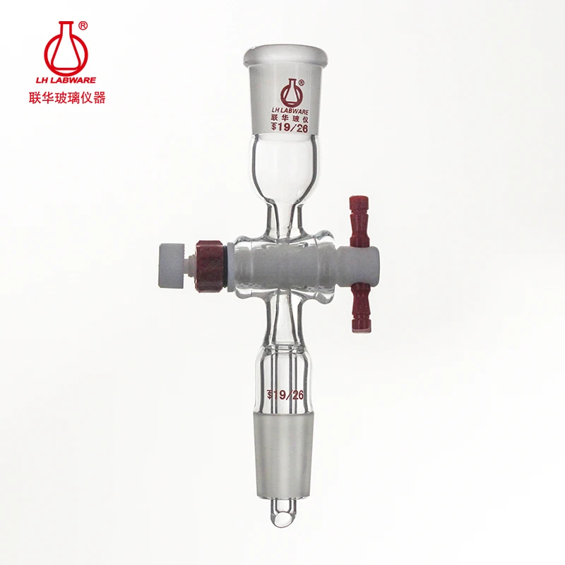 LH-LABWARE Fine tune the flow control connector, PTFE fine adjustable valve, Borosilicate glass, LH-135