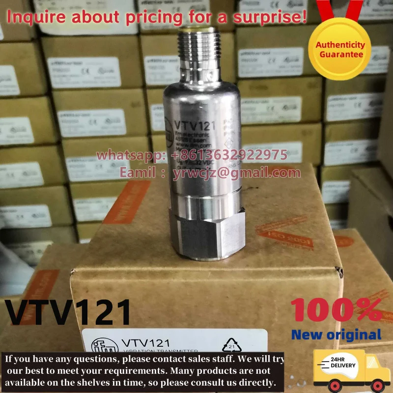 New Original IFM VTV121 Vibration Transmitter, 0-50 mm/s RMS, 4-20 mA, M12 Connector Vibration Sensor