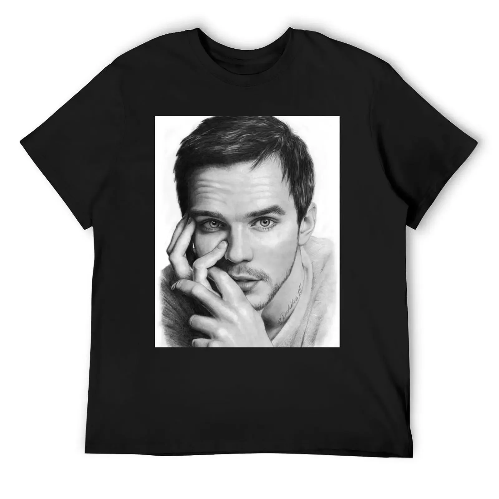 

Nicholas Hoult T-Shirt anime figures oversizeds men workout shirt