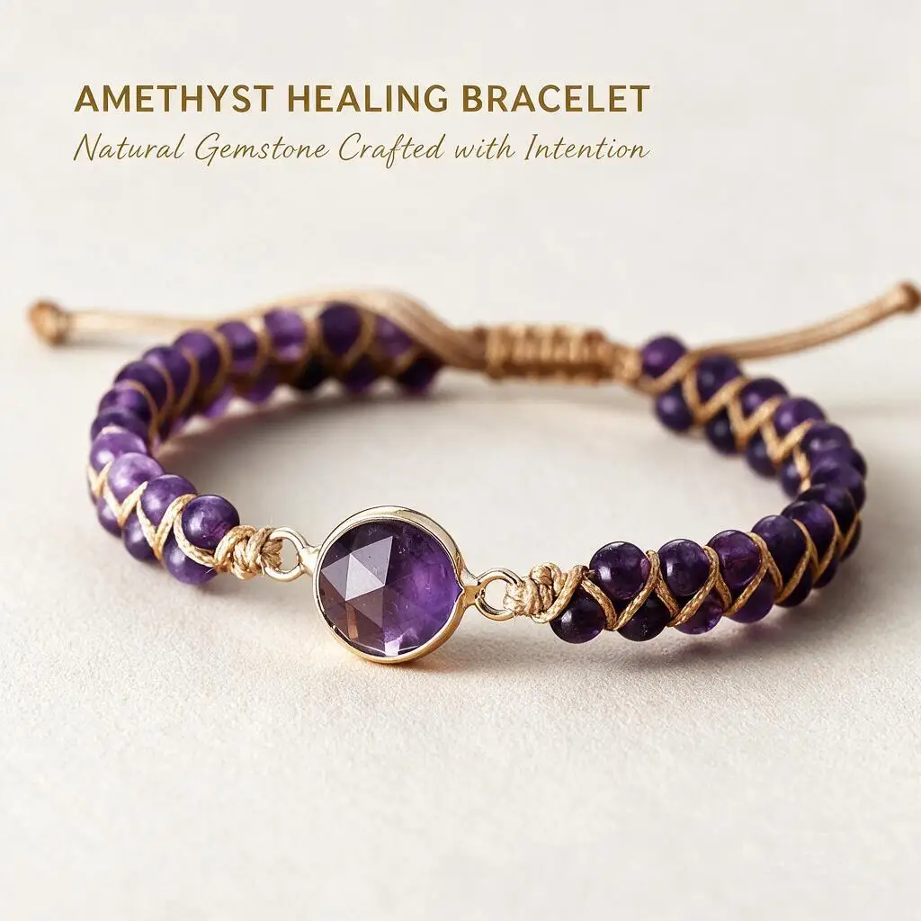 Luxury Handmade Adjustable Double Layer Woven Friendship Bracelet Natural Gem Beads Optional Amethyst Rose Quartz Opal Amazonite