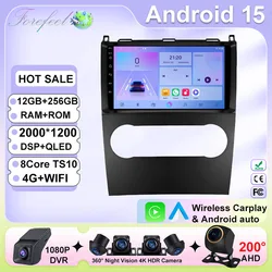 Android 15 Car Radio For Mercedes Benz B200 A B Class W169 W245 Viano Vito W639 Sprinter W906 Multimedia Wireless Carplay Auto