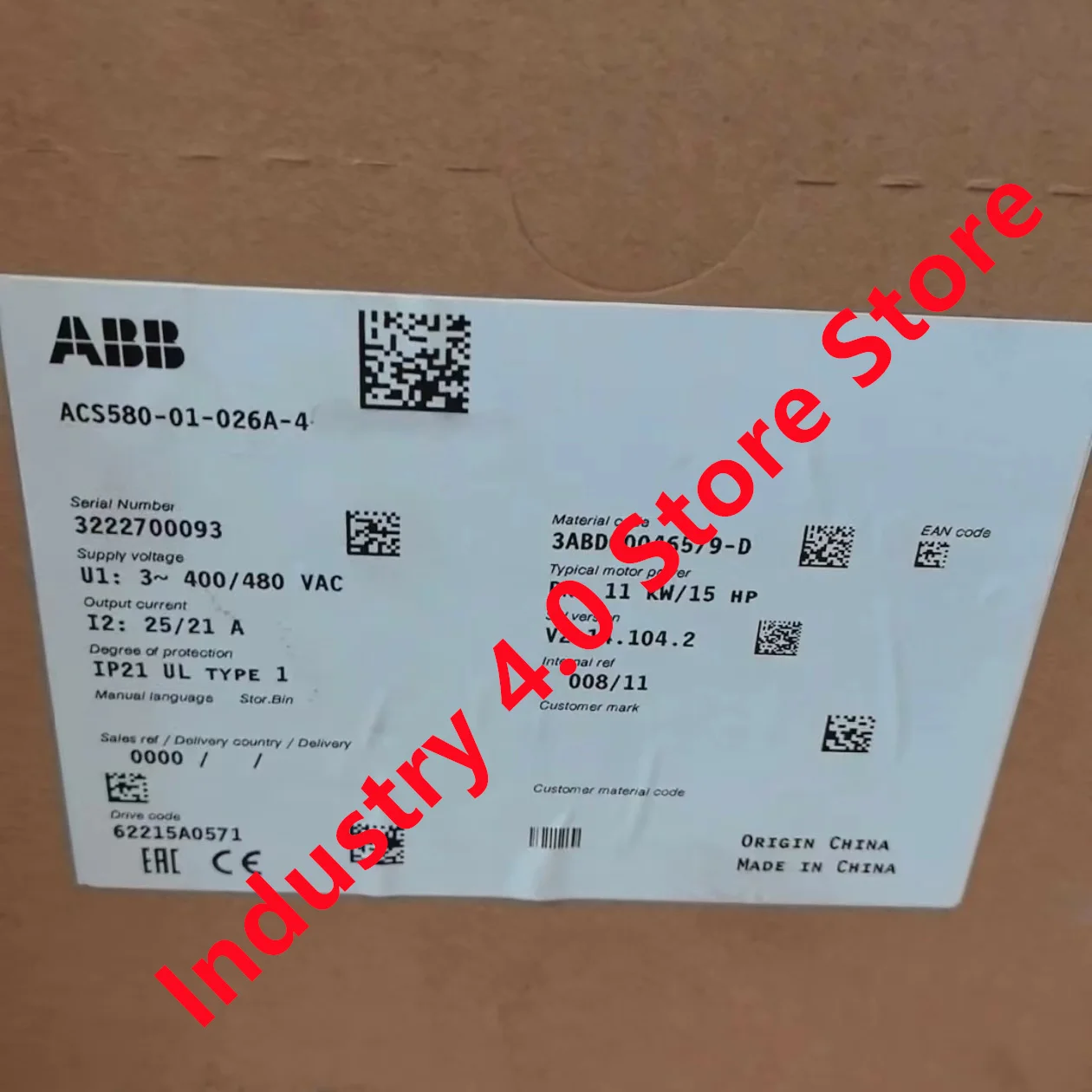 

ACS580-01-026A-4 new original