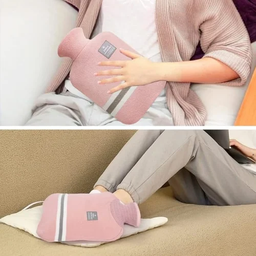 뜨거운 압축 및 위 보온용 PVC 물주머니, 두꺼운 방폭 휴대용 벨벳 핸드 워머 백 