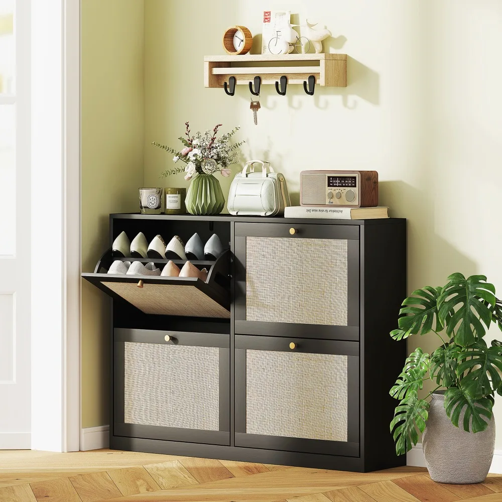 

Four flip drawers hold up to 20 pairs of shoes, Shoe Cabinets