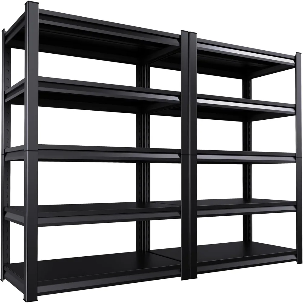 

2 Pack Garage Shelving Heavy Duty Storage Shelves 2500LBS Adjustable Garage Shelves 5 Tier Metal Shelving Unit Utility Rack Shel