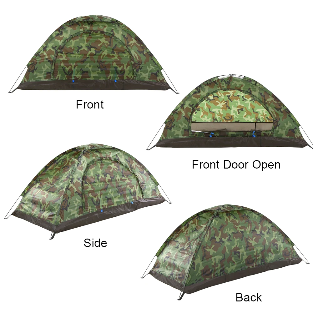 Hiking Kits Camping Tent 1 Person/2 Person Convenient To Store Fiberglass Hiking Tent Polyester Ultralight Tent Shade Awnings