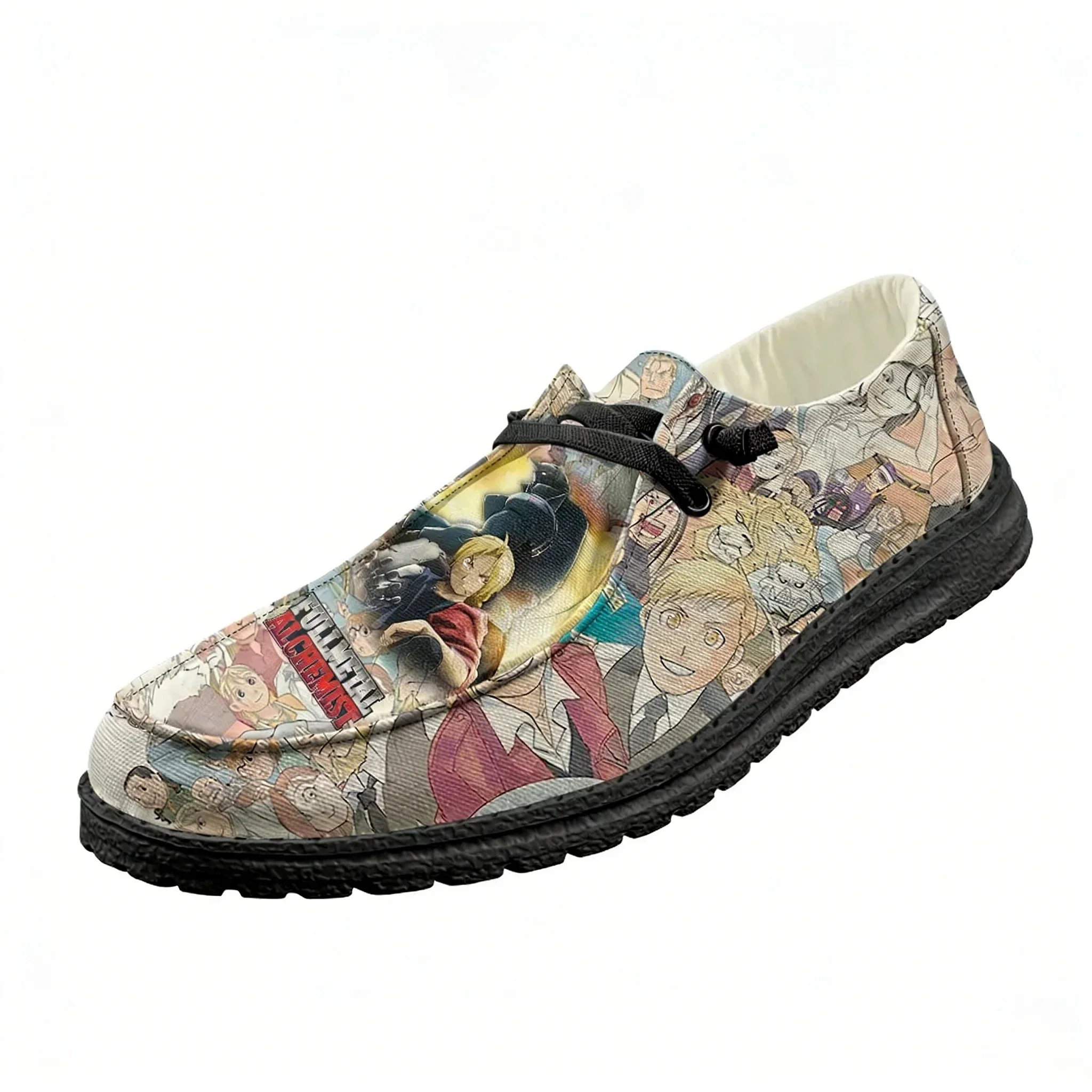 Fullmetal Alchemist Casual Shoes Mens Womens Flat Footwear Indoor Outdoor Lightweight Shoes Popular Patterns Customized Shoes